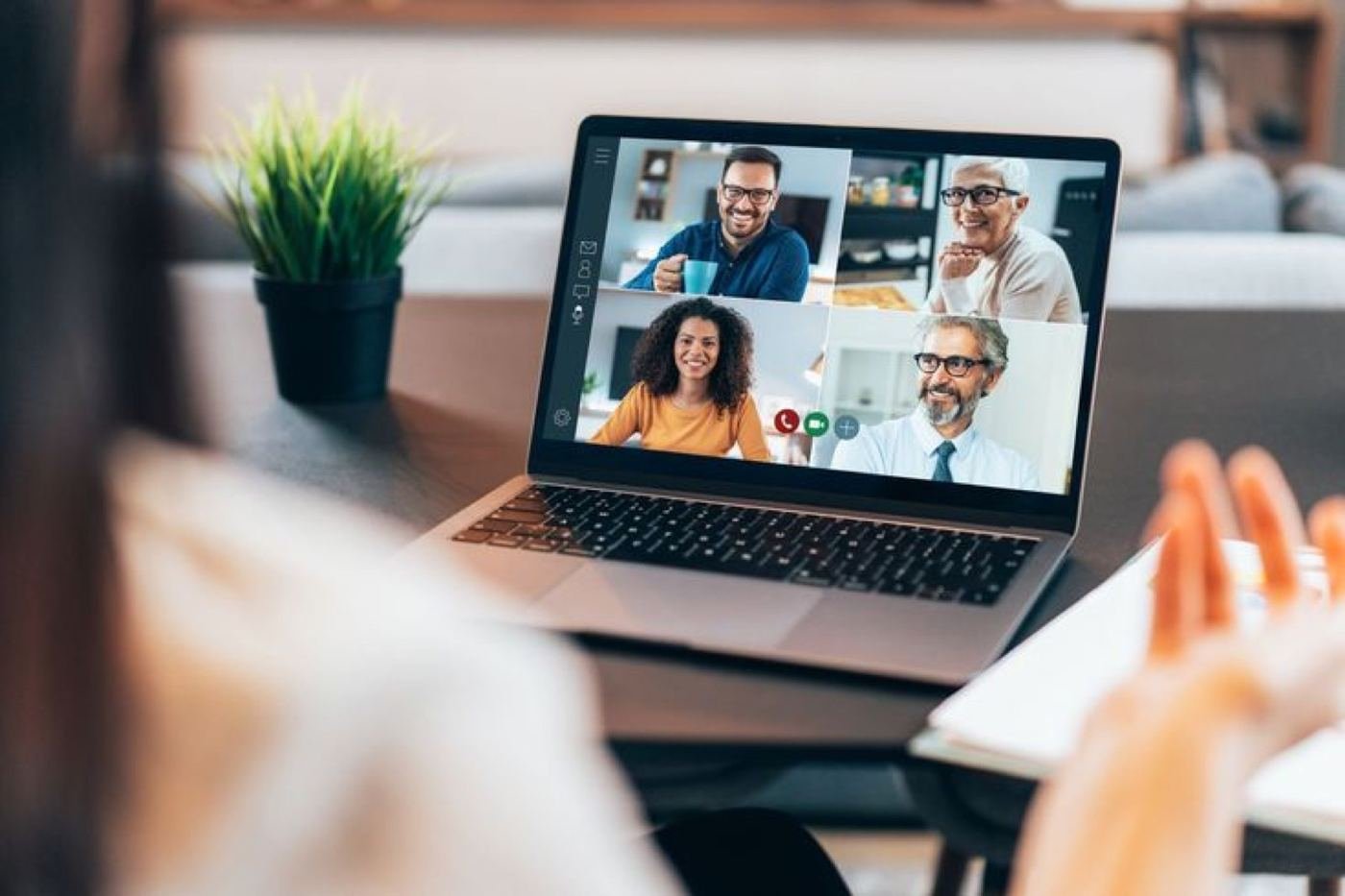 Founder on a video call with an offshore virtual assistant