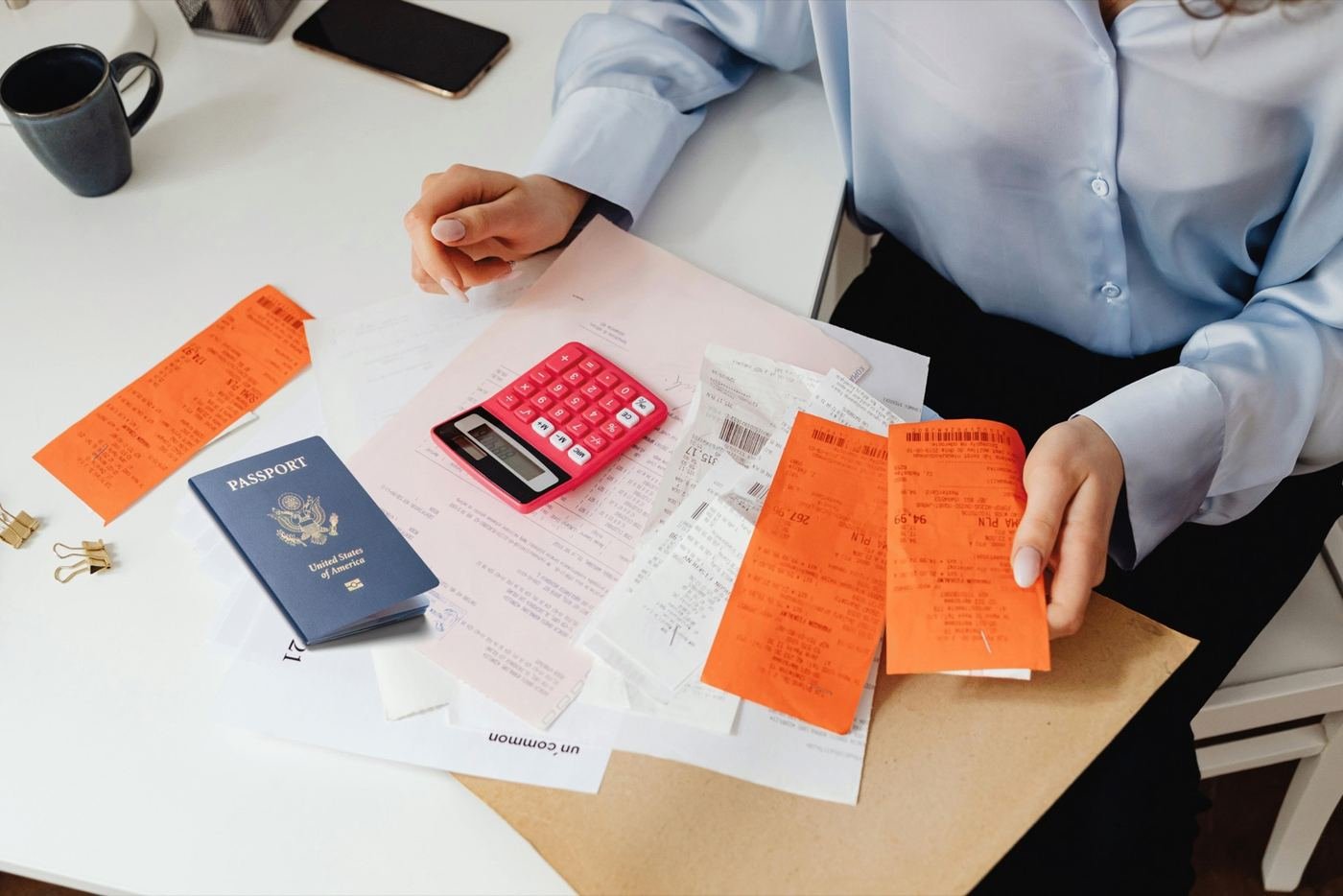 HVAC estimates and invoices on a desk